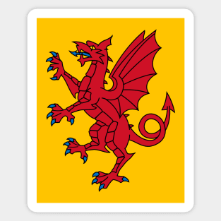 Somerset Flag - A Dragon Rampart on a Yellow Field Sticker